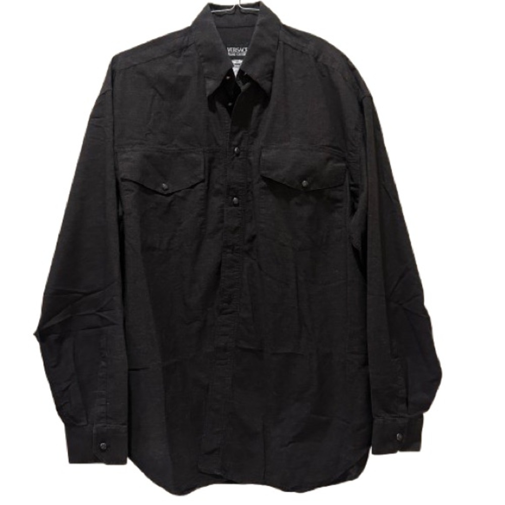 VERSACE Jeans Couture Ittierre Spa Vintage Gray 100% Cotton Oversized Shirt XL